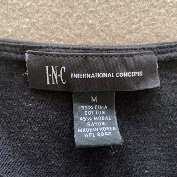 INC International Concepts Black Womens Criss Cross Top Shirt Tank Medium M - Picture 3 of 3